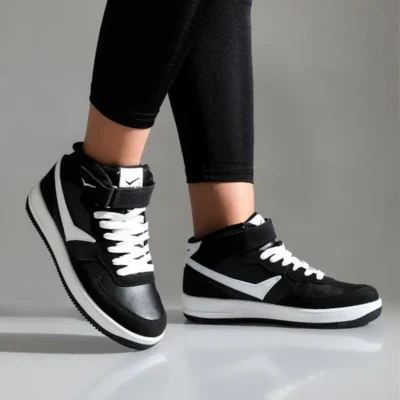 مشکی - کفش ورزشی زنانه مردانه زمستانی 4 فصل اسکین - 366