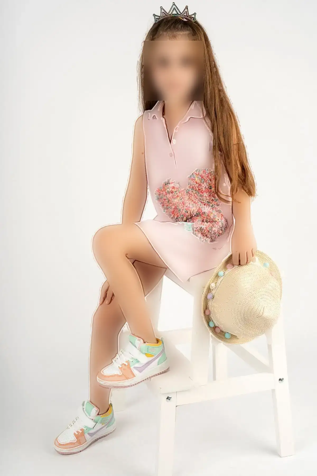 کفش کتانی اسپرت بچه گانه سفید سبز دخترانه بالا - 163 کفش کتانی اسپرت بچه گانه سفید سبز دخترانه بالا - 163