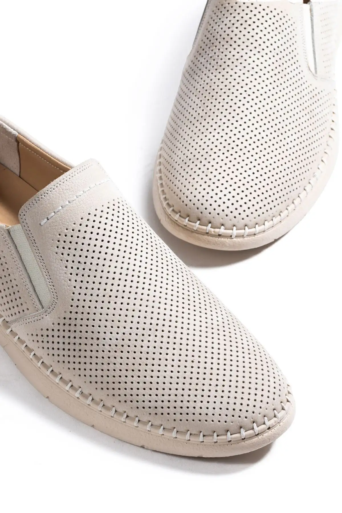 کفش چرم اصل مردانه، کفش 100% چرم، کفش تابستانی ارتوپدی بژ - 709 کفش چرم اصل مردانه، کفش 100% چرم، کفش تابستانی ارتوپدی بژ - 709