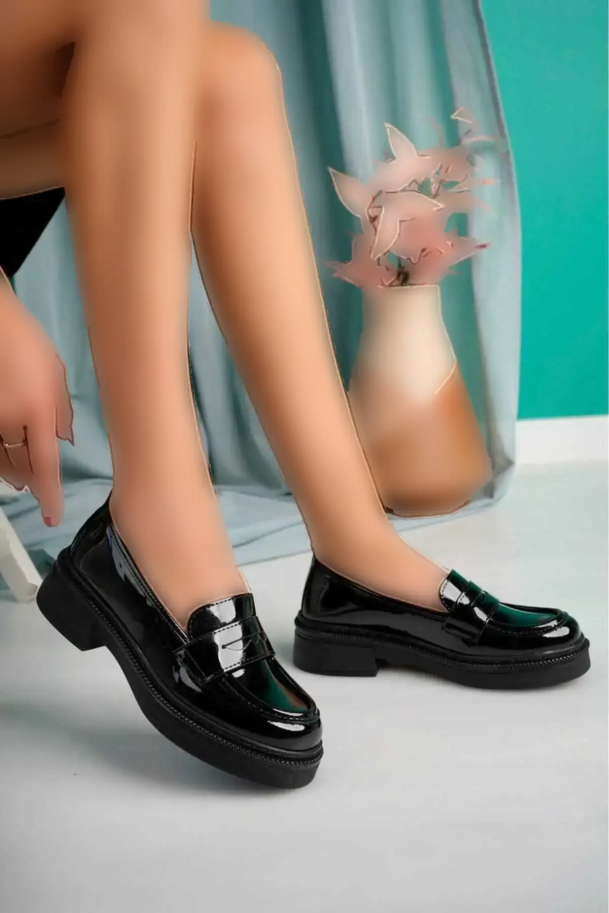 کفش لوفر چرمی مشکی - 1258 کفش لوفر چرمی مشکی - 1258