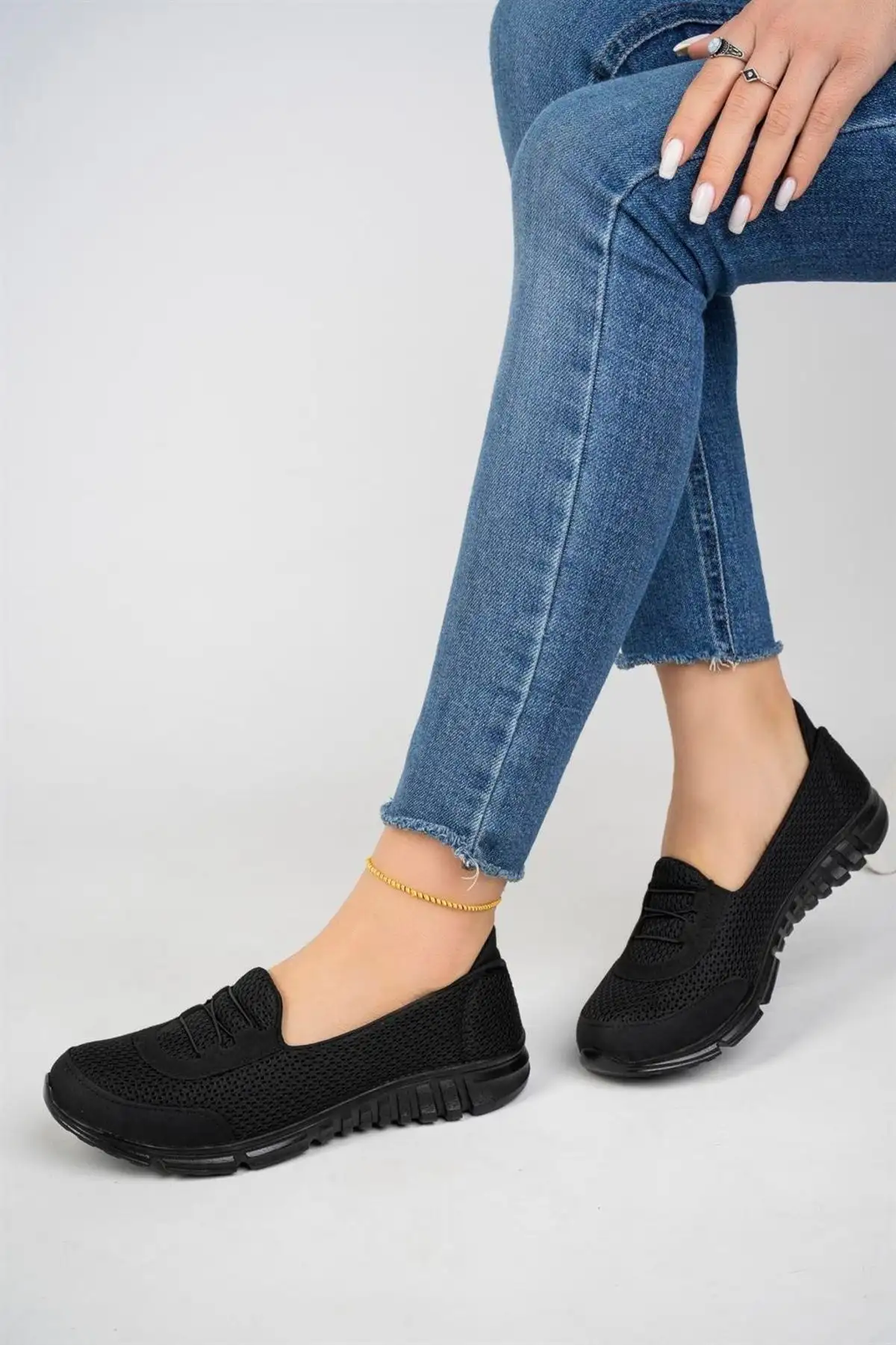 کفش پیاده روی بالرین اسپرت زنانه مشکی Çpç-0004 - 1222 کفش پیاده روی بالرین اسپرت زنانه مشکی Çpç-0004 - 1222