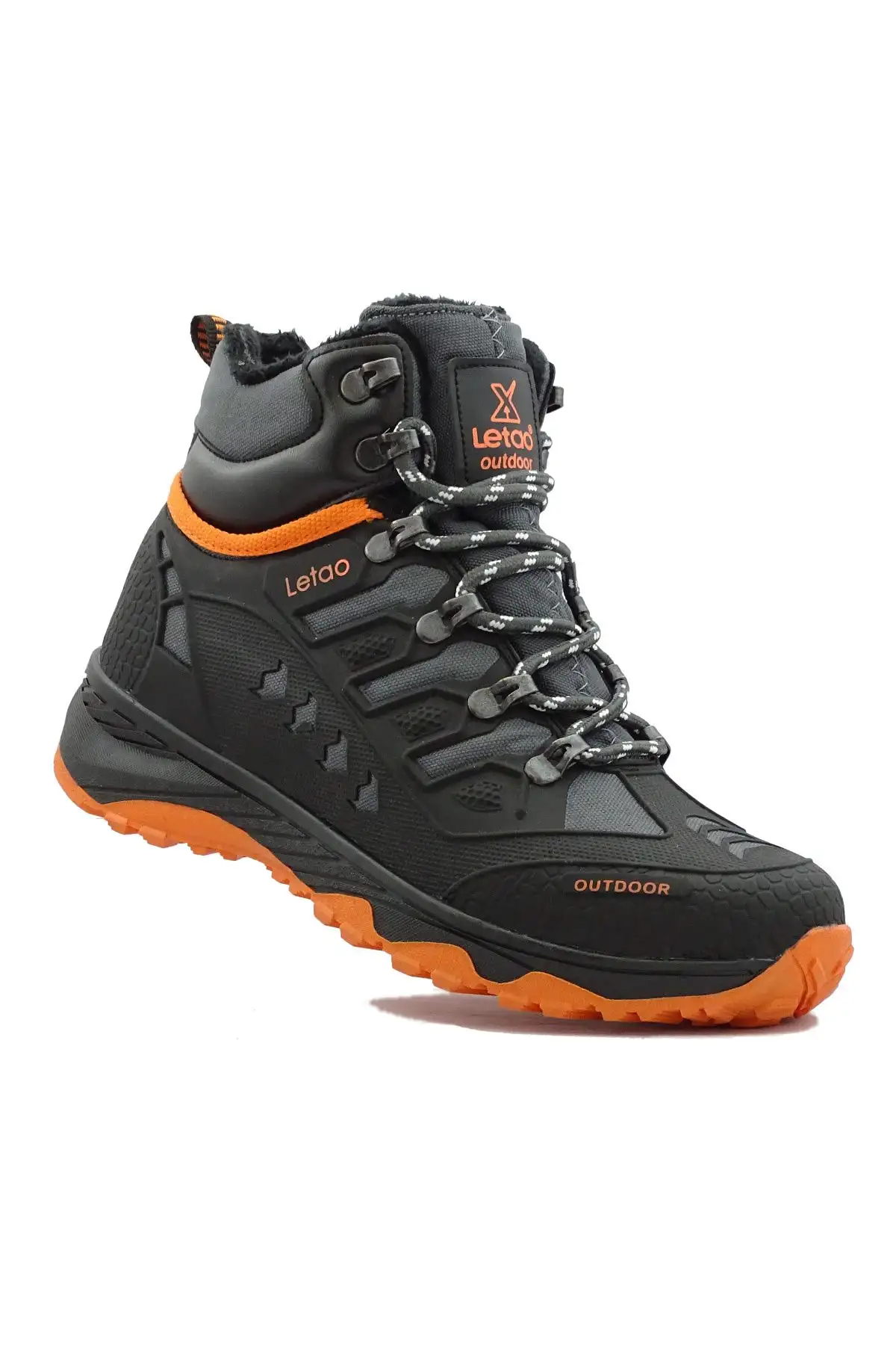 چکمه مردانه نارنجی مشکی ضد آب زیپ دار 8075 - 48 چکمه مردانه نارنجی مشکی ضد آب زیپ دار 8075 - 48