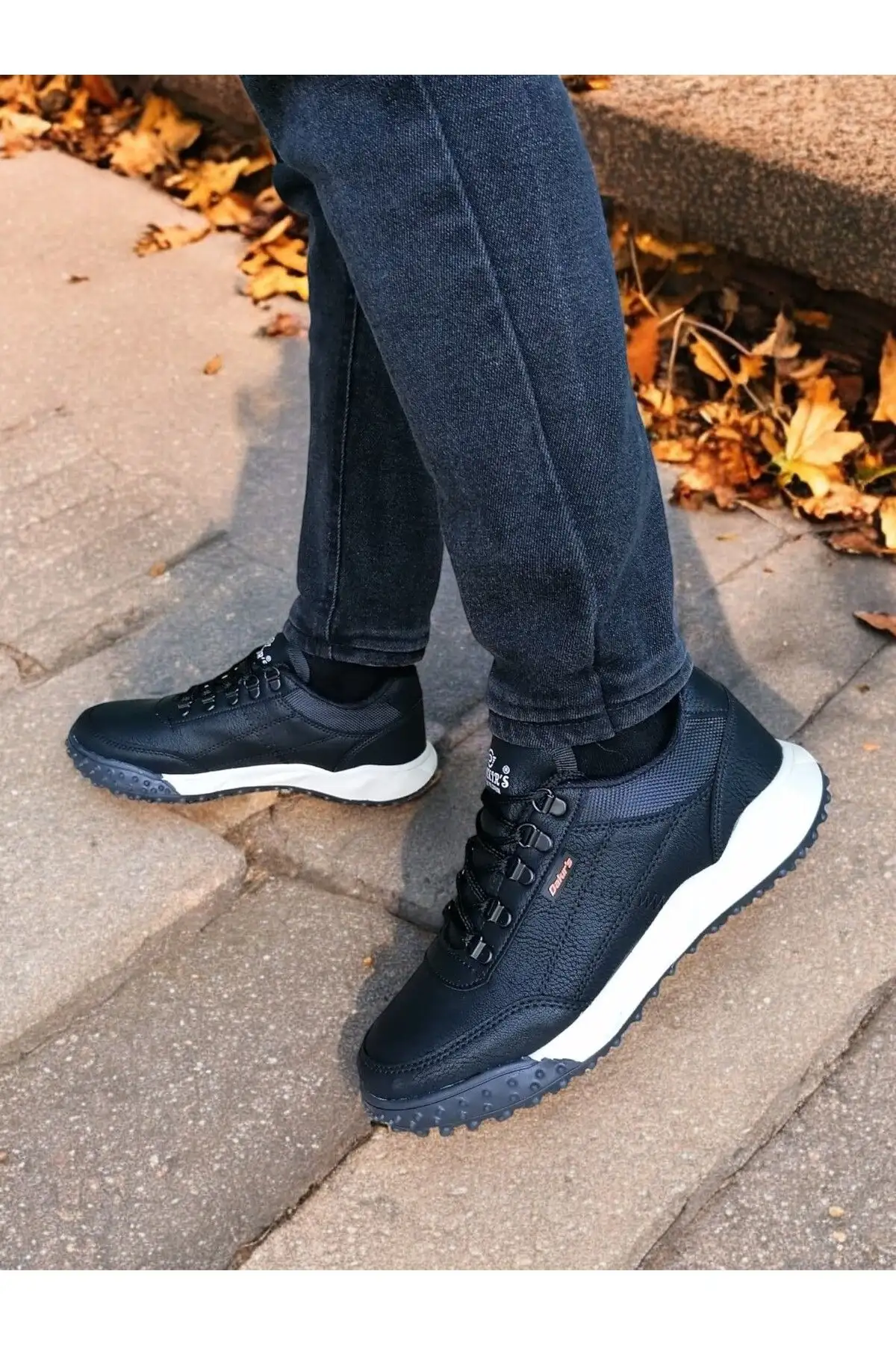 کفش ورزشی ضد آب روزانه ارتوپدی مردانه چرمی مشکی DK MİHRA1102 - 226 کفش ورزشی ضد آب روزانه ارتوپدی مردانه چرمی مشکی DK MİHRA1102 - 226