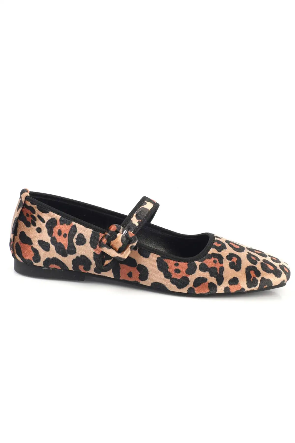 بالرین مخملی پلنگی با جزئیات سگک زنانه - 1335 بالرین مخملی پلنگی با جزئیات سگک زنانه - 1335