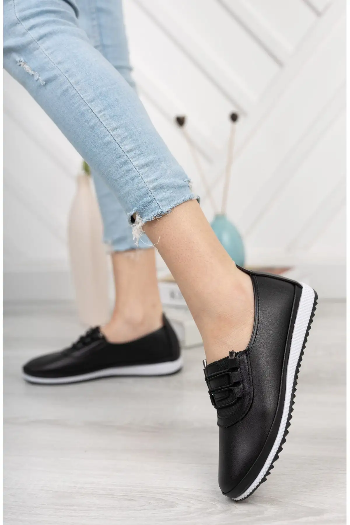 کفش مشکی نرم روزانه ارتوپدی فصلی - 1315