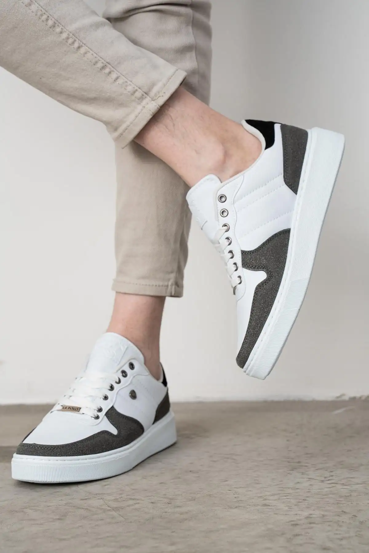 کفش راحتی مردانه 309 سفید دودی زیره سفید - 254