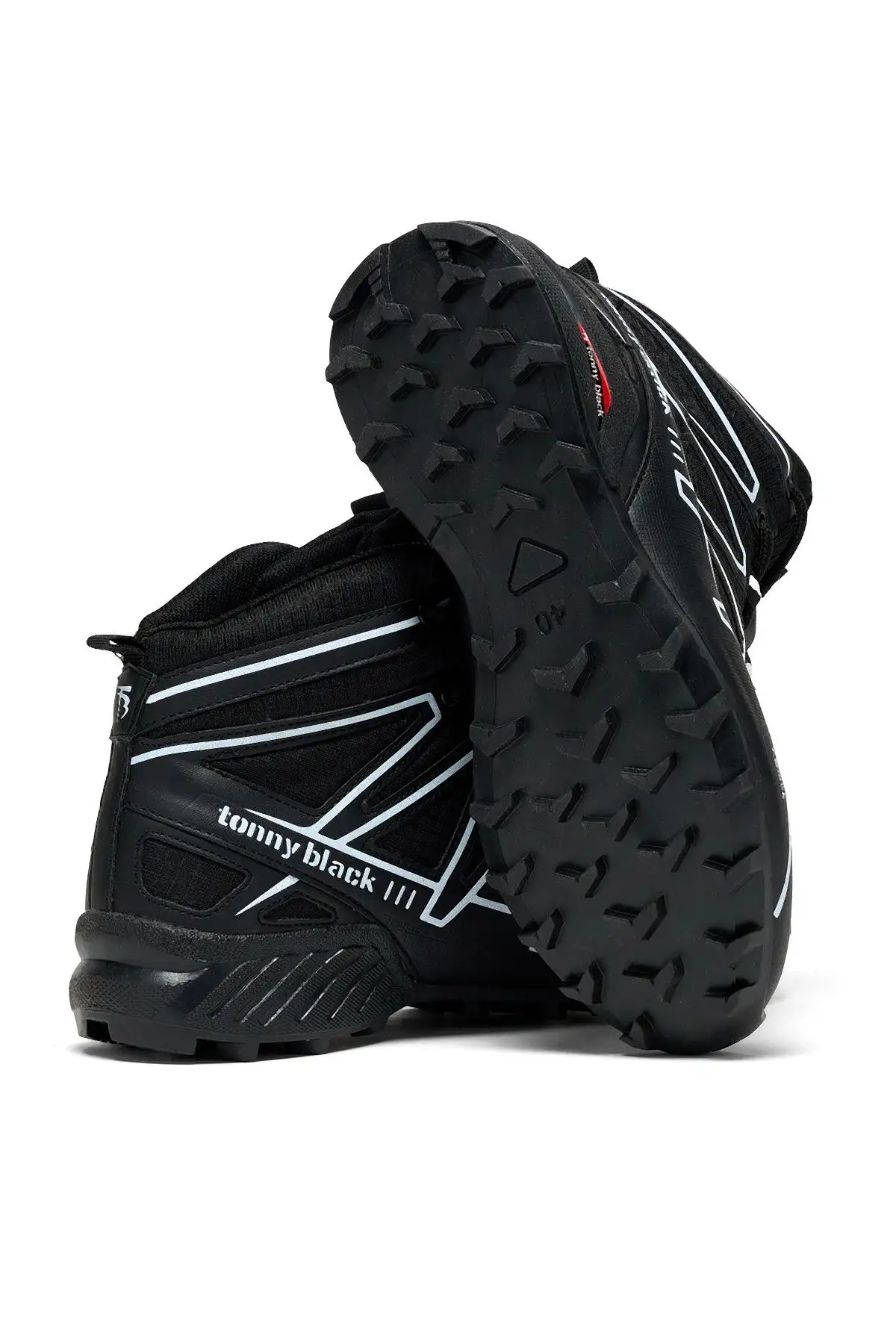 چکمه های مسافرتی راحت مشکی و سفید Unisex - 58