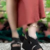 صندل پاشنه بلند مشکی زنانه 0012460 - 1174