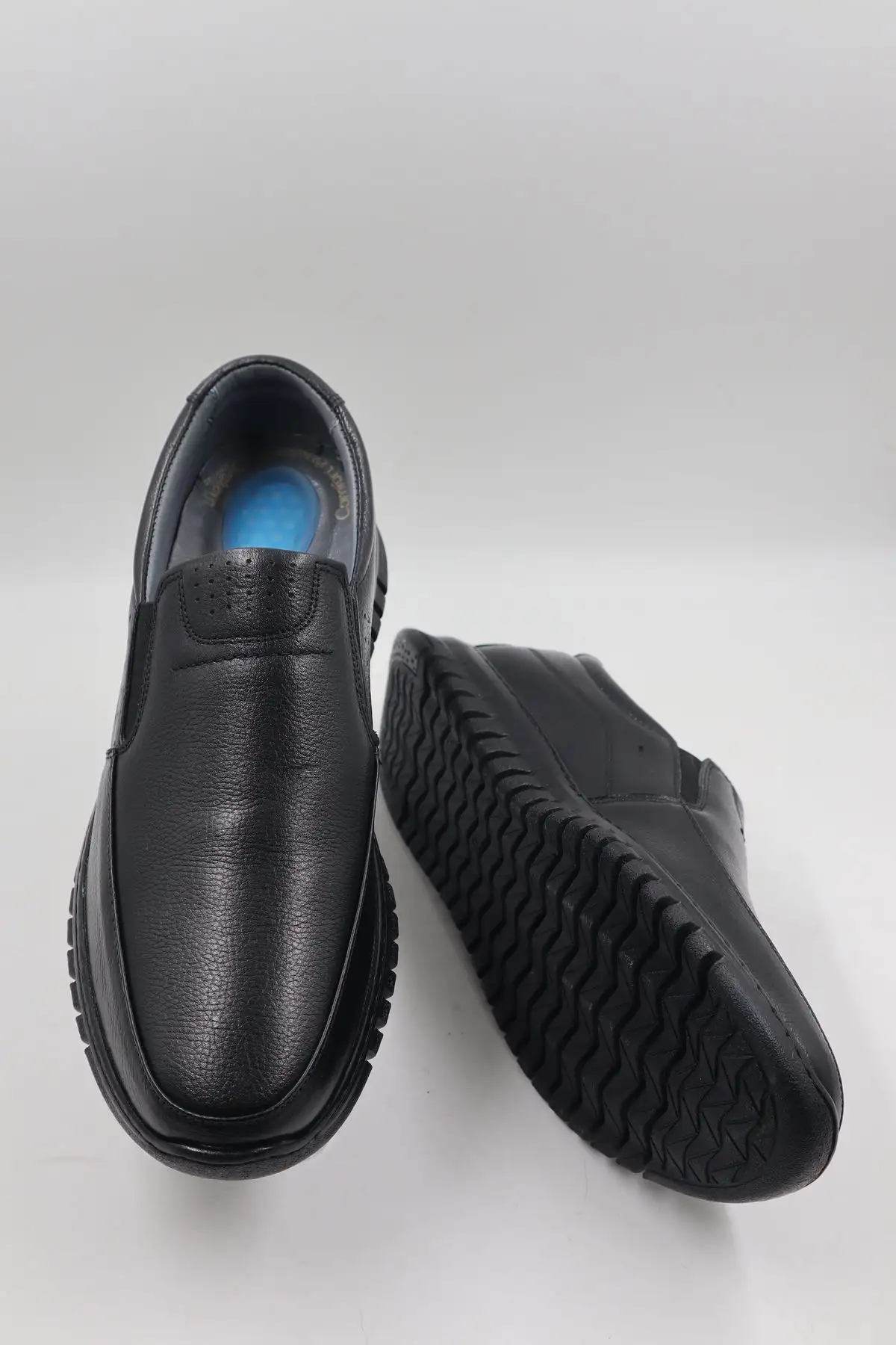 ژل مردانه چرم اصل کفش راحتی مشکی - 516