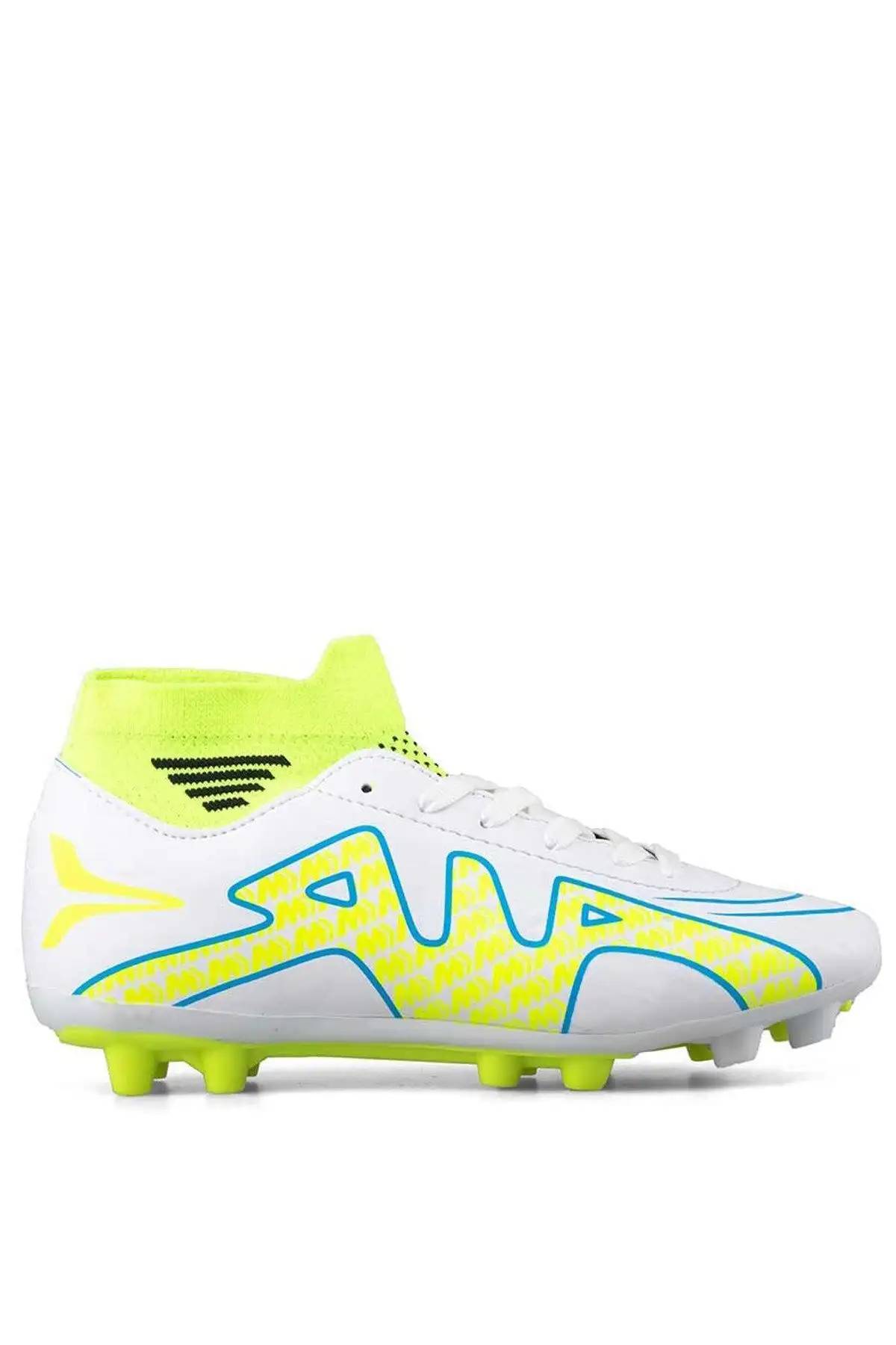 کفش فوتبال مردانه با جوراب Astroturf سفید/زرد - 883 کفش فوتبال مردانه با جوراب Astroturf سفید/زرد - 883
