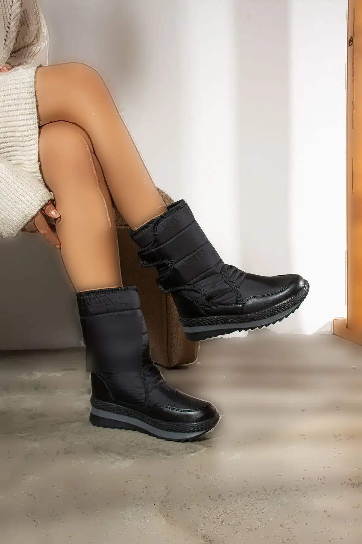 زنانه روزانه - چکمه های برفی مشکی مردانه بزرگسال با خز داخل، نوار چسب، کفش ضد لغزش 802 - 88 زنانه روزانه - چکمه های برفی مشکی مردانه بزرگسال با خز داخل، نوار چسب، کفش ضد لغزش 802 - 88