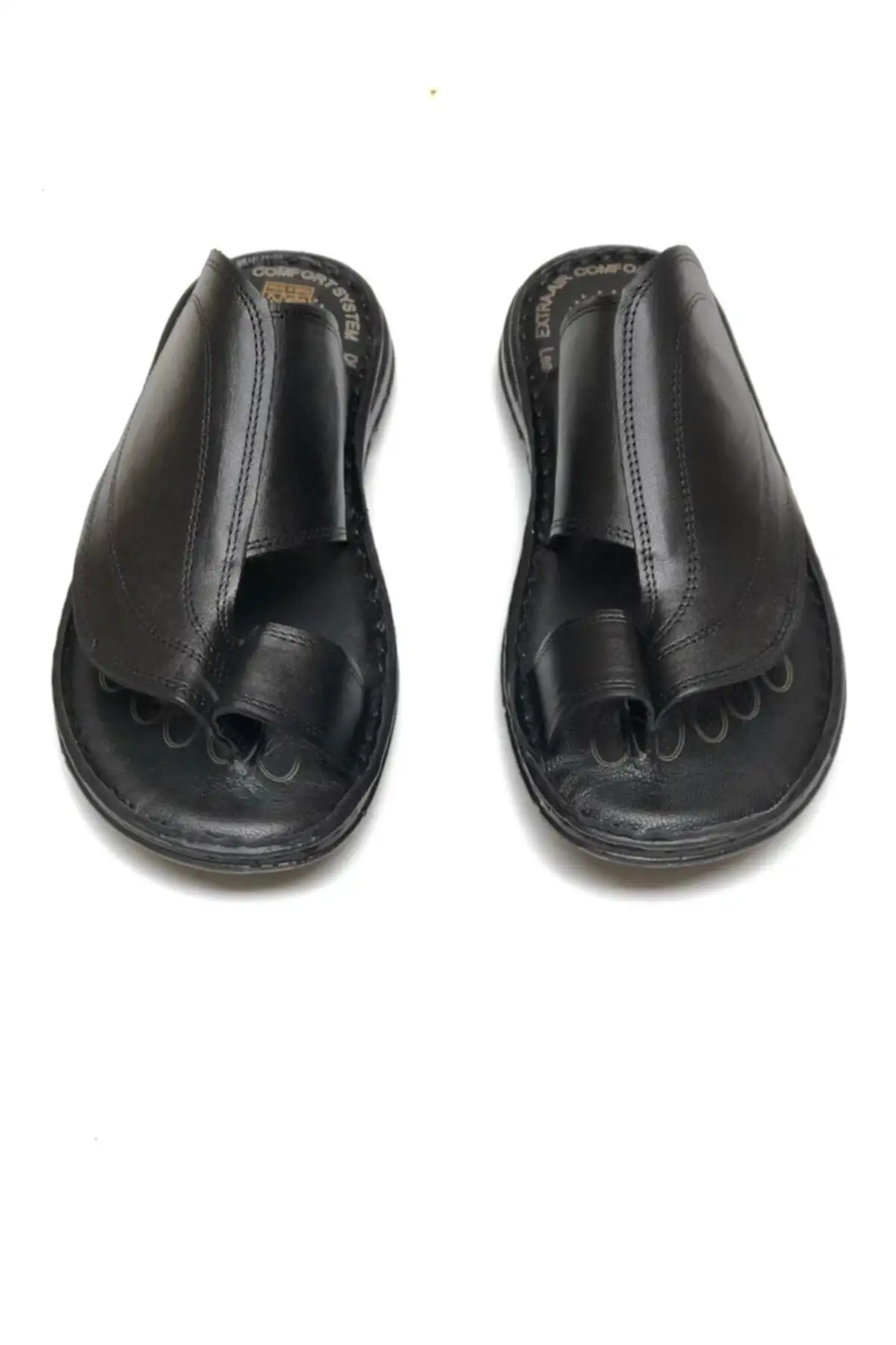 دمپایی دمپایی ارتوپدی چرم اصل مشکی مردانه - 531