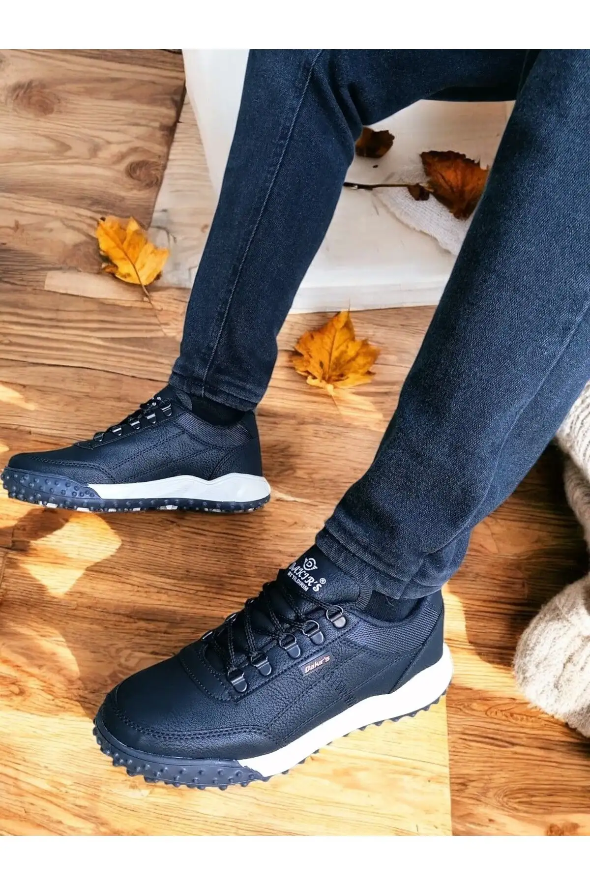 کفش ورزشی ضد آب روزانه ارتوپدی مردانه چرمی مشکی DK MİHRA1102 - 226 کفش ورزشی ضد آب روزانه ارتوپدی مردانه چرمی مشکی DK MİHRA1102 - 226