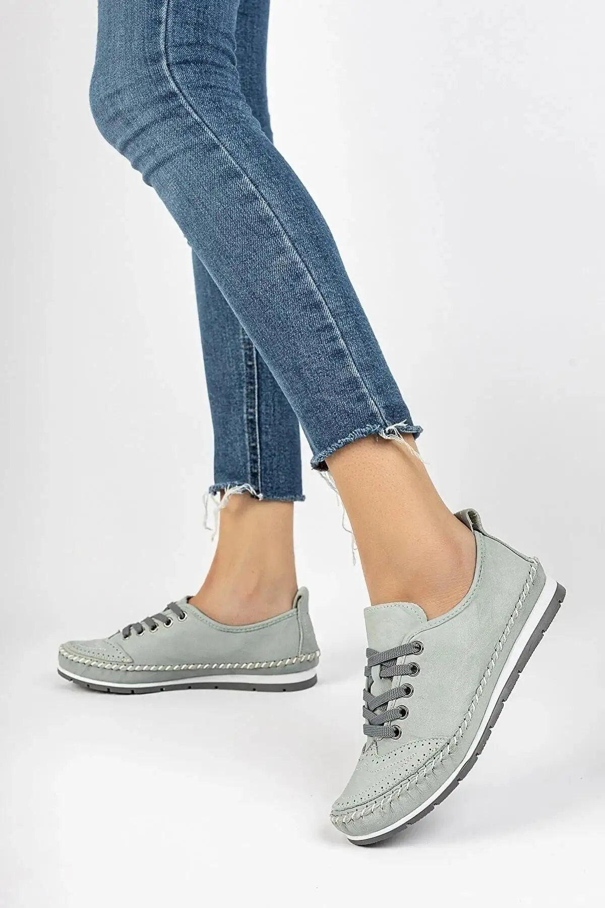 بالرین زنانه چرم آبی چرم اصل Dp16-0061 - 849 بالرین زنانه چرم آبی چرم اصل Dp16-0061 - 849