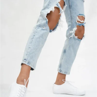 کفش راحتی زنانه چرم سفید چرم اصل Trc-0503 - 1292