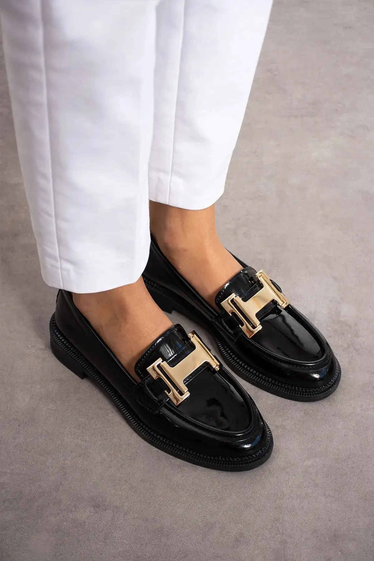 چرم مشکی زنانه راحت روزانه آکسفورد کالوانیزه کالوانیزه کفش کلاسیک لوفر با کیفیت - 856 چرم مشکی زنانه راحت روزانه آکسفورد کالوانیزه کالوانیزه کفش کلاسیک لوفر با کیفیت - 856