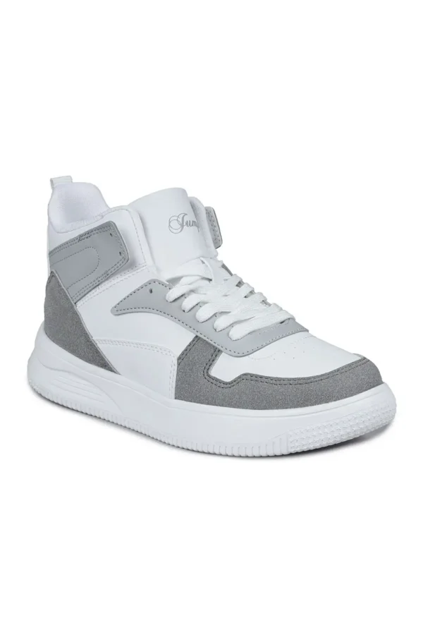 29100 High Top Grey - کفش کتانی زنانه سفید گاه به گاه اسپرت - 2