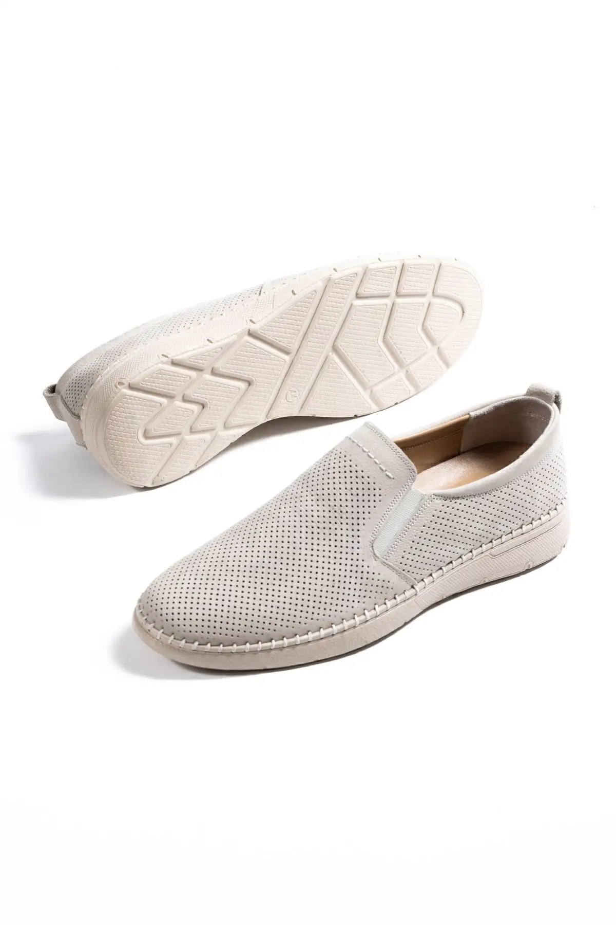 کفش چرم اصل مردانه، کفش 100% چرم، کفش تابستانی ارتوپدی بژ - 709 کفش چرم اصل مردانه، کفش 100% چرم، کفش تابستانی ارتوپدی بژ - 709