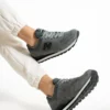 کفش اسپرت مردانه چرم اصل شیلی Meet Grey-Black - 262