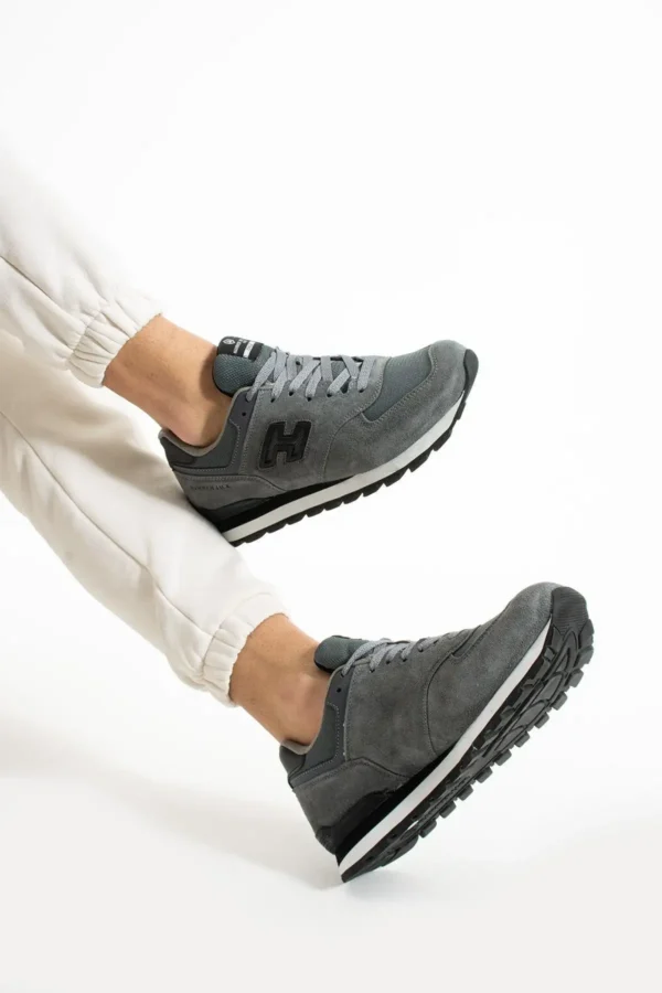کفش اسپرت مردانه چرم اصل شیلی Meet Grey-Black - 262