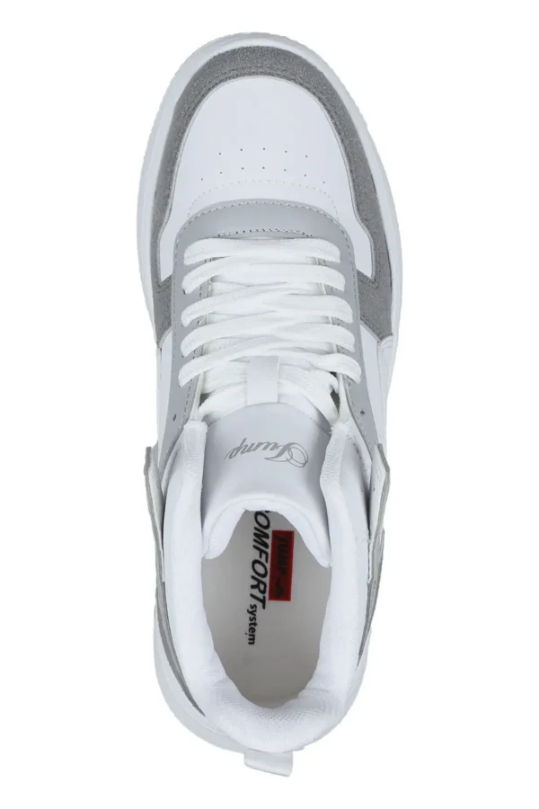 29100 High Top Grey - کفش کتانی زنانه سفید گاه به گاه اسپرت - 2