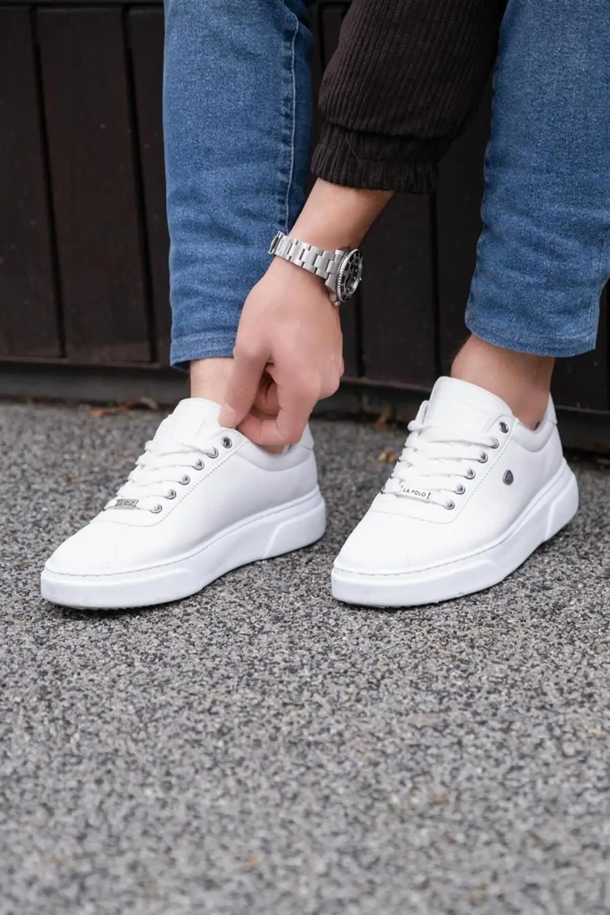 کفش راحتی مردانه زیره سفید رنگ سفید 075 - 237 کفش راحتی مردانه زیره سفید رنگ سفید 075 - 237