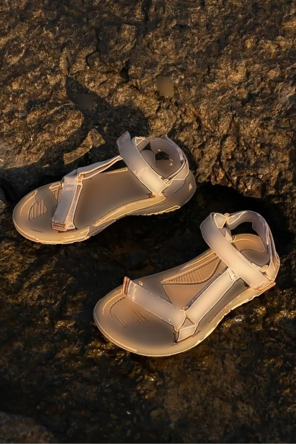 صندل زنانه کف تخت بژ تیره استپ - 1162 صندل زنانه کف تخت بژ تیره استپ - 1162