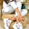 کفش ورزشی سفید آبی زن - 2297