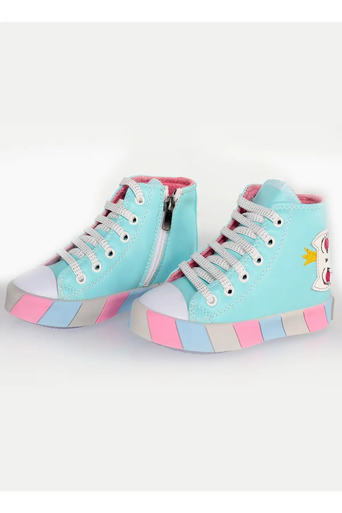 کفش کتانی دخترانه گربه پرنسس آبی - 1485 کفش کتانی دخترانه گربه پرنسس آبی - 1485