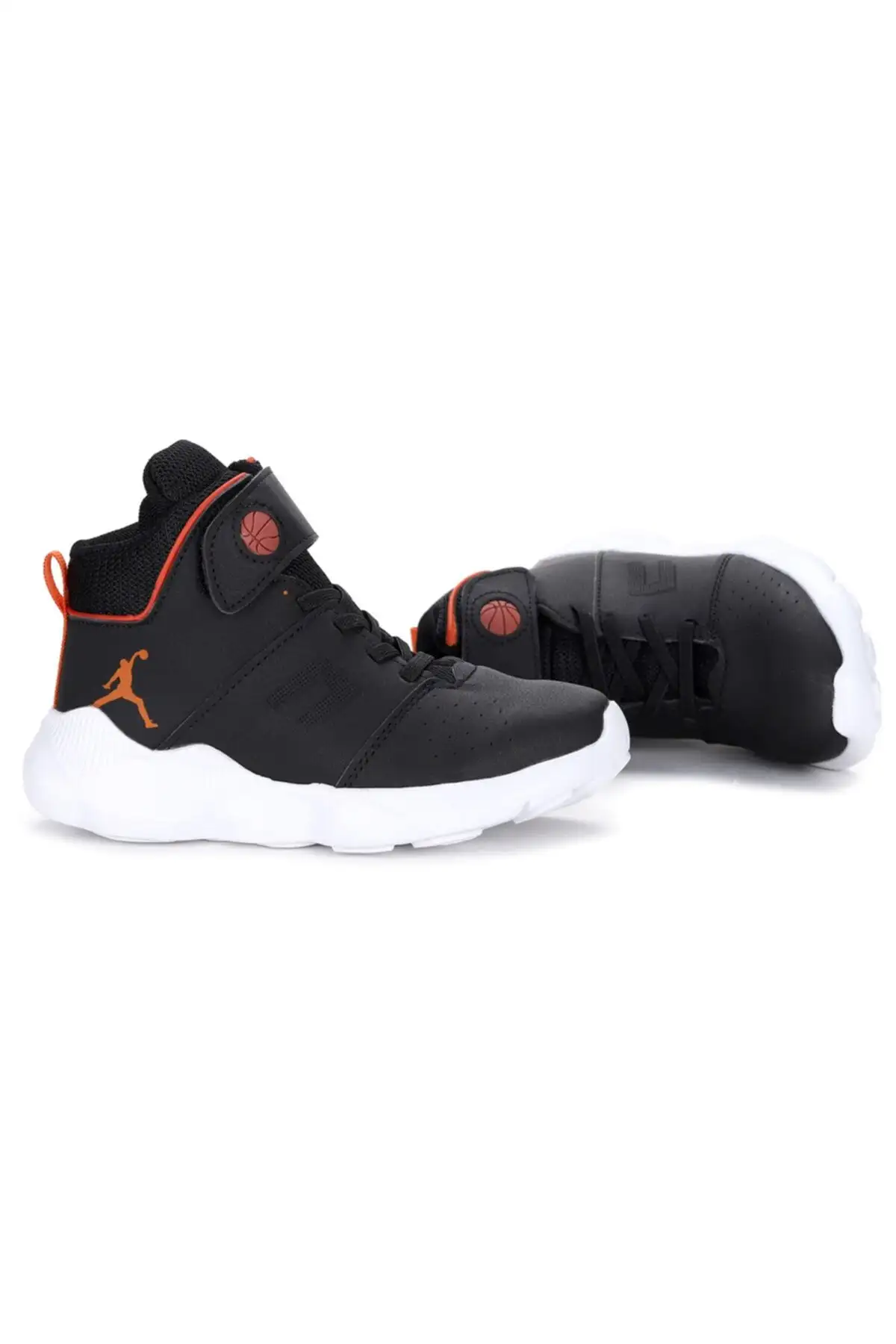 کفش بسکتبال پسرانه دخترانه مشکی نارنجی Velcro کفش ورزشی یونیسکس سبک وزن گاه به گاه ریو - 2171 کفش بسکتبال پسرانه دخترانه مشکی نارنجی Velcro کفش ورزشی یونیسکس سبک وزن گاه به گاه ریو - 2171