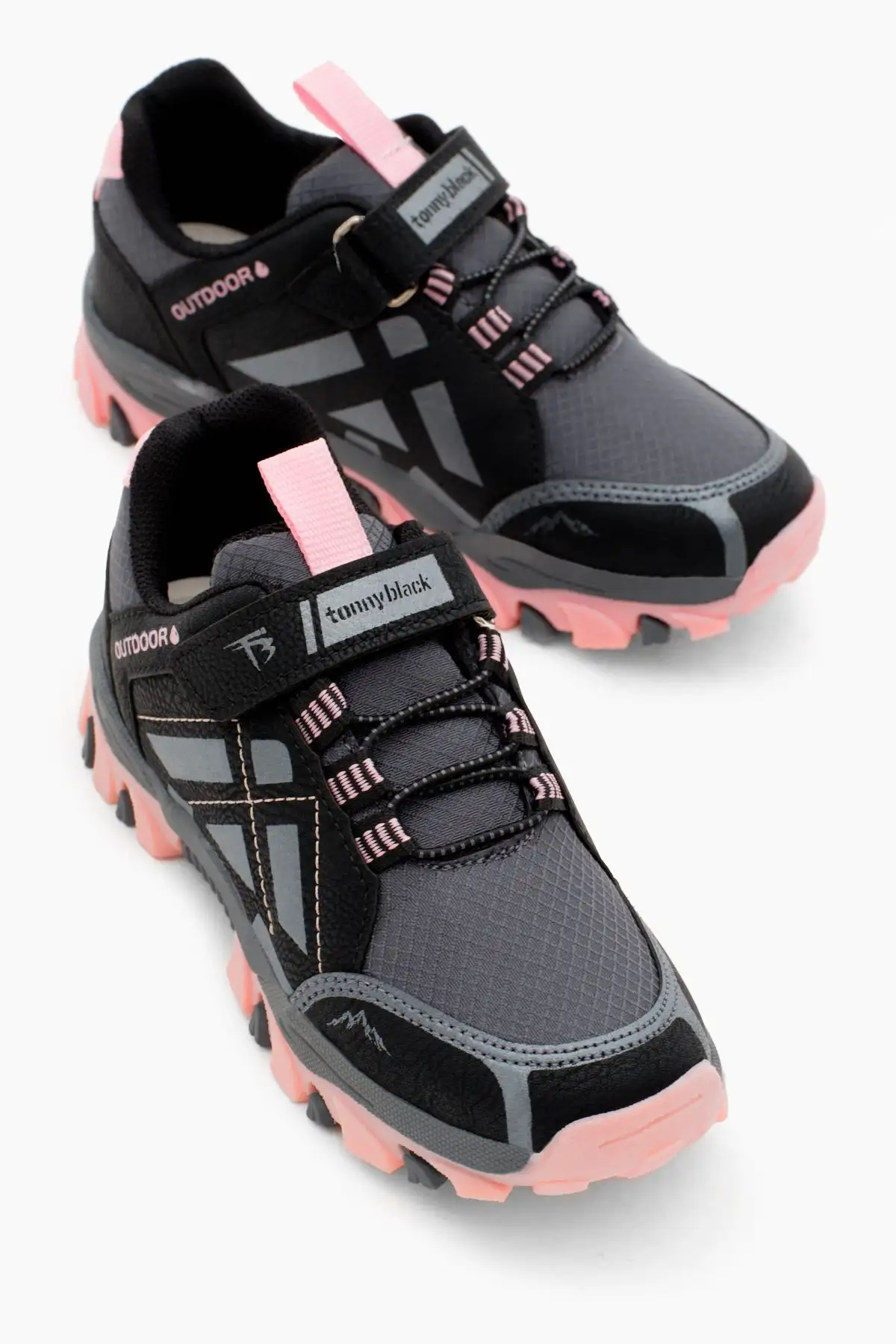 کفش مخصوص راهپیمایی پارچه ای Velcro Trekking کفی ترمو صورتی دودی یونیسکس - 1498