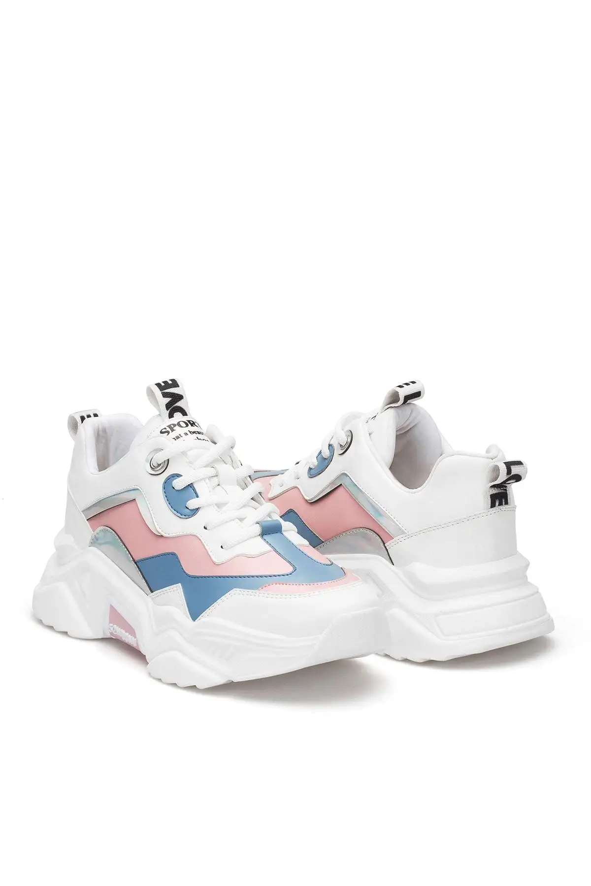 کفش ورزشی سفید آبی زن - 2297 کفش ورزشی سفید آبی زن - 2297