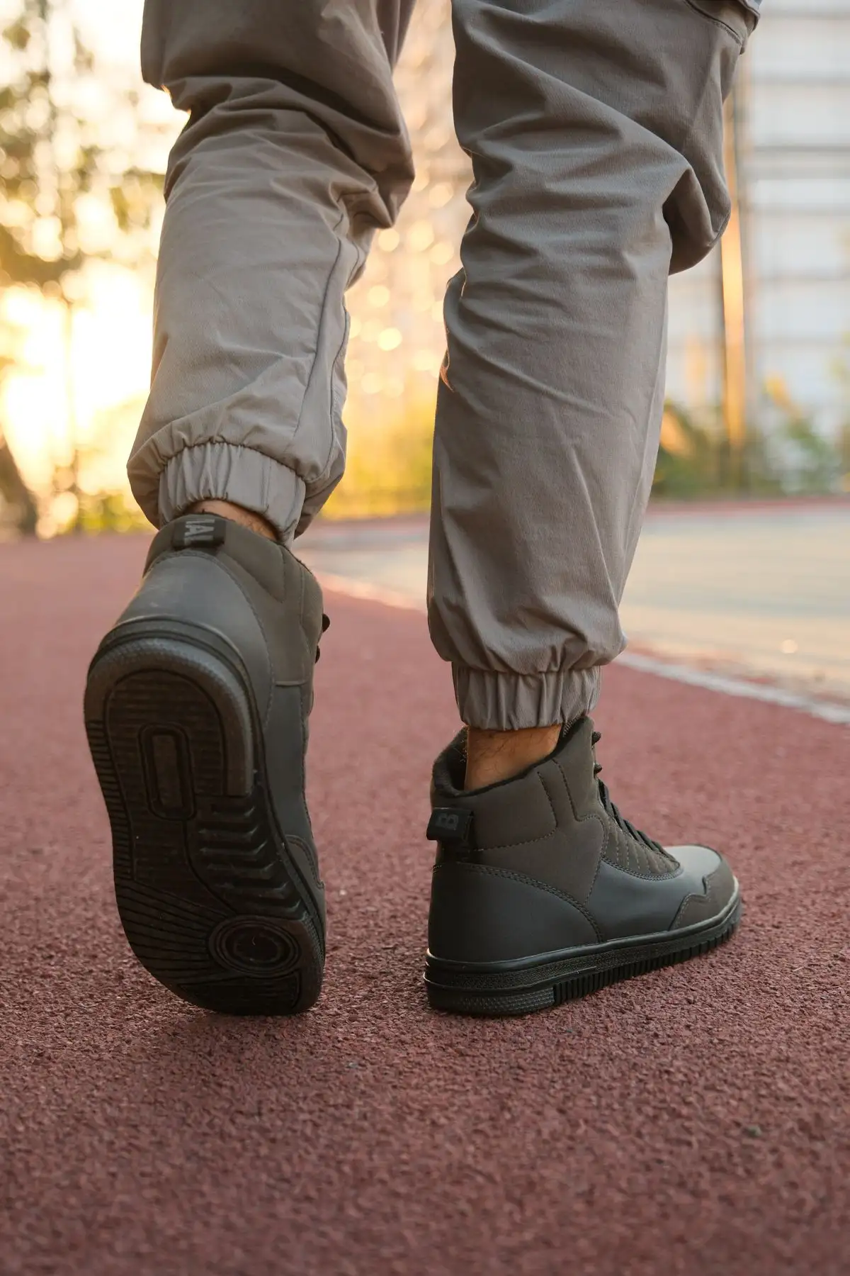 چکمه کتانی مردانه مشکی خاکستری 00122262 - 2185