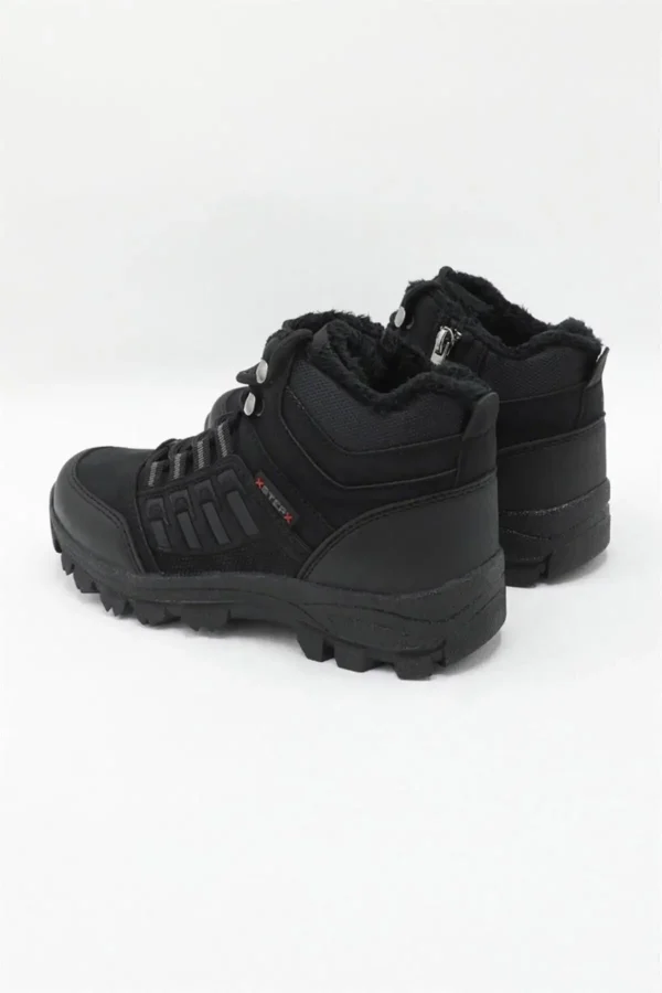 unisex Black Wool Zipper Bot X Step - 2427
