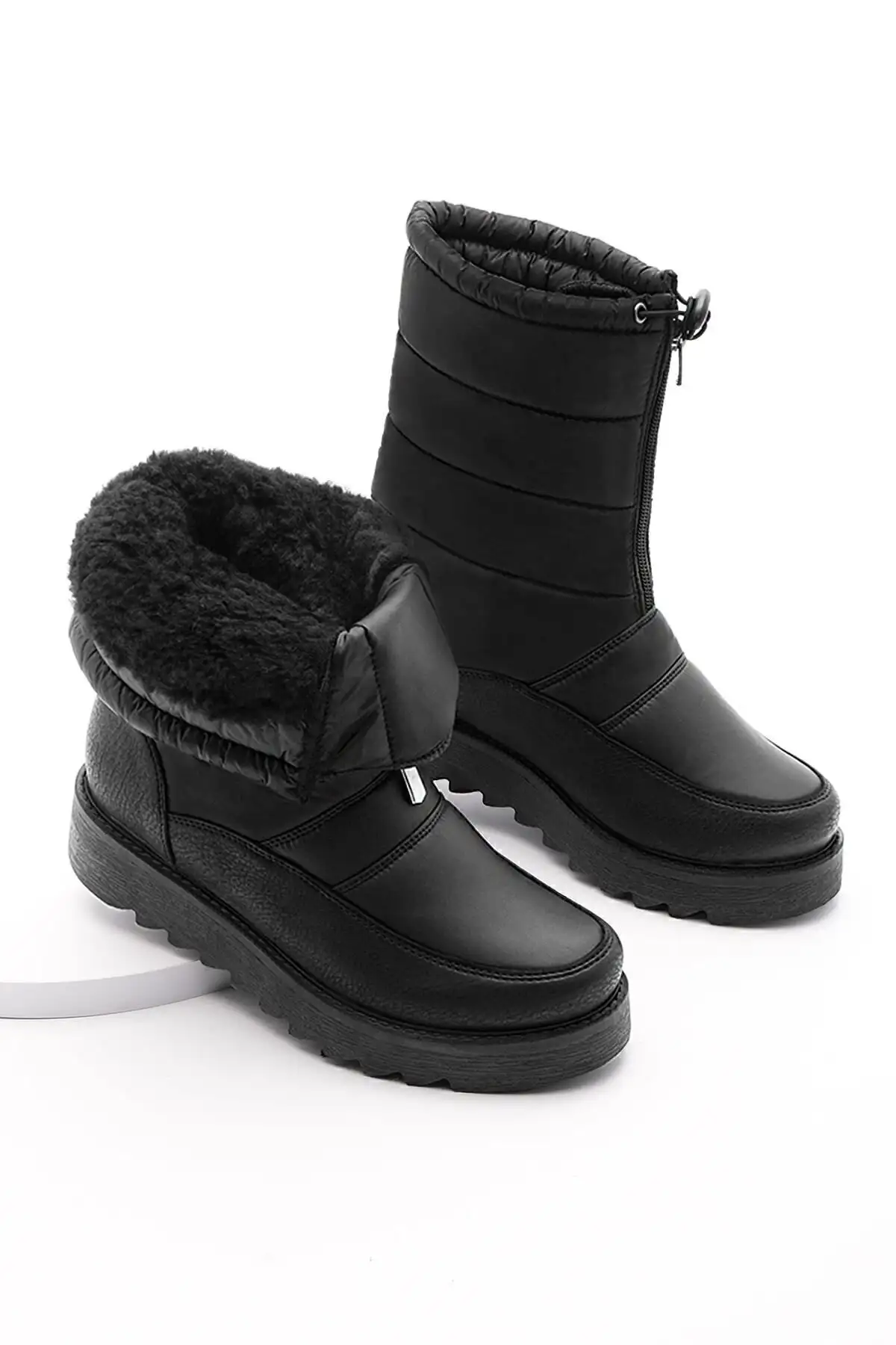 پسر برفی زن ضخیم پایه خزدار خزدار با لاستیک سیاه - 2412 پسر برفی زن ضخیم پایه خزدار خزدار با لاستیک سیاه - 2412