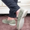 کفش راحتی مردانه چرم طبیعی Facile Seede Leafer Shoes Sand Beige - 1880