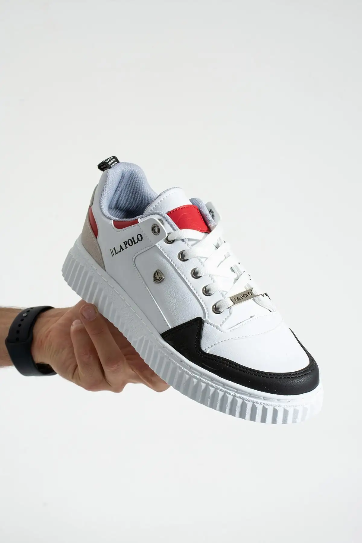 027 سفید یخی مشکی رنگ قرمز زیره سفید کفش اسپرت مردانه کژوال - 2270 027 سفید یخی مشکی رنگ قرمز زیره سفید کفش اسپرت مردانه کژوال - 2270