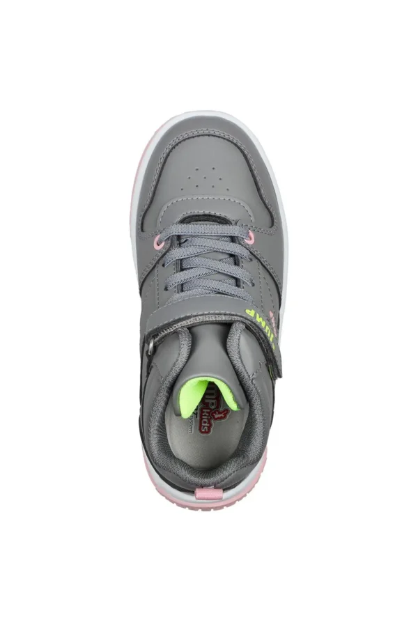 27758 Velcro High Top Gray - Sneaker دخترانه صورتی سالمون، کفش اسپرت گاه به گاه - 1550