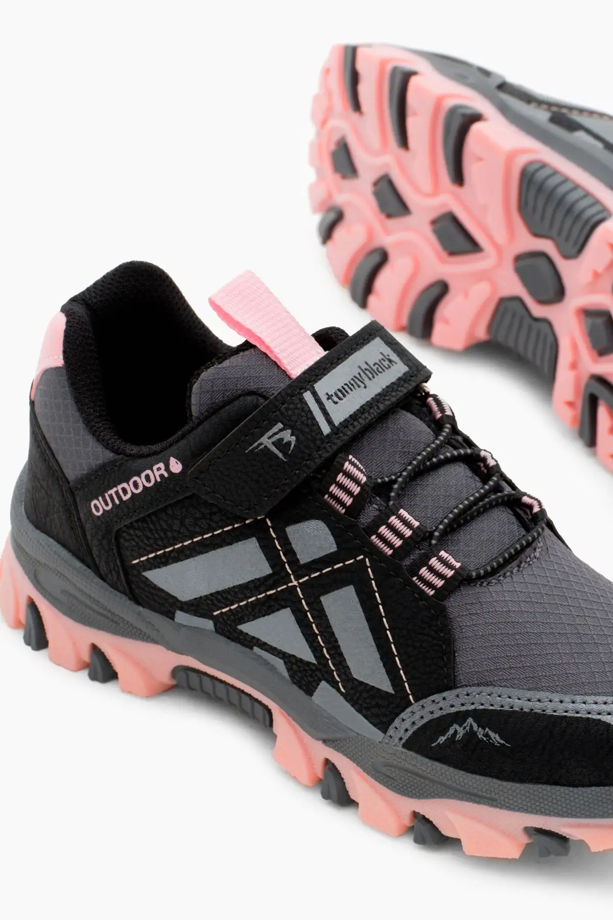 کفش مخصوص راهپیمایی پارچه ای Velcro Trekking کفی ترمو صورتی دودی یونیسکس - 1498