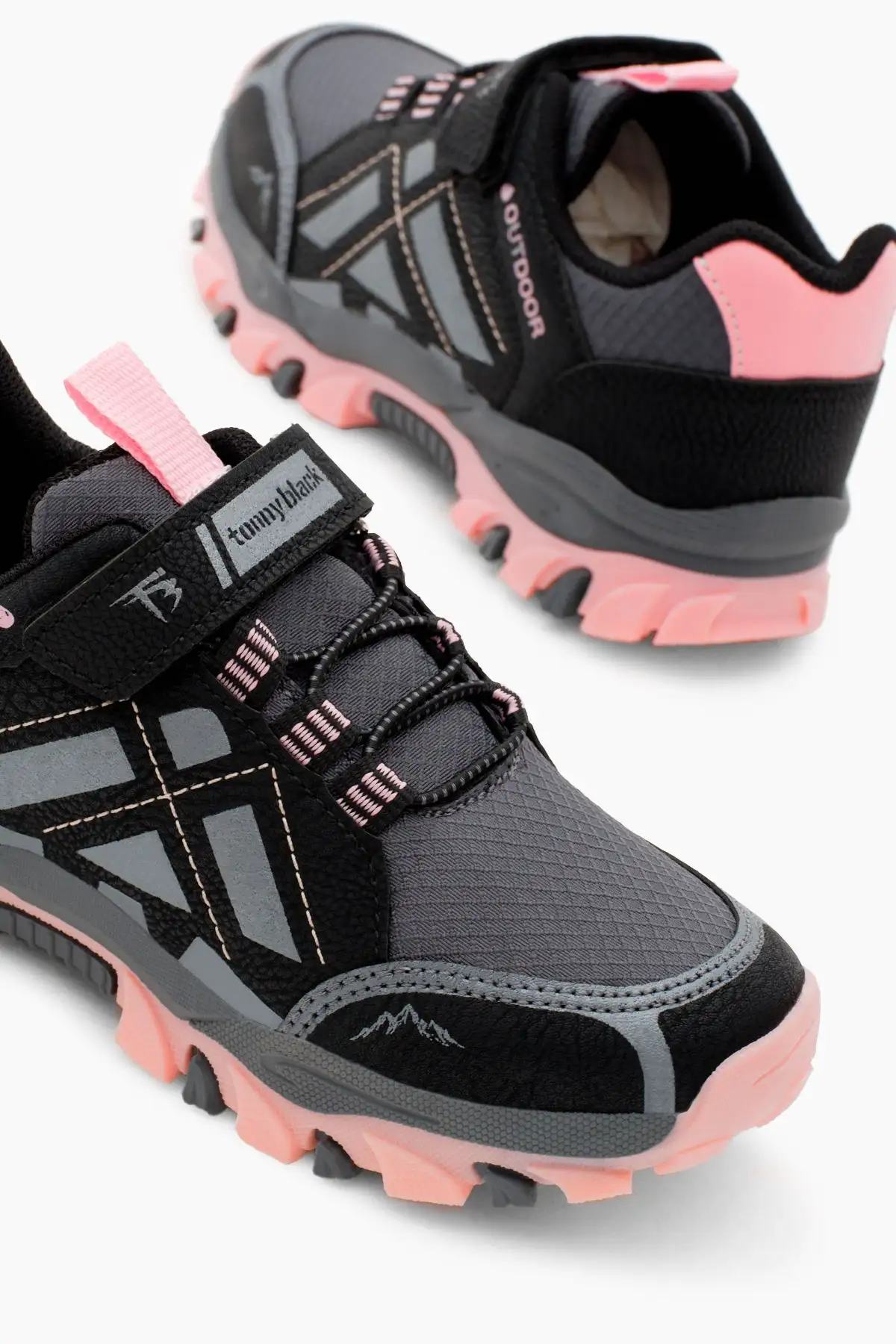 کفش مخصوص راهپیمایی پارچه ای Velcro Trekking کفی ترمو صورتی دودی یونیسکس - 1498