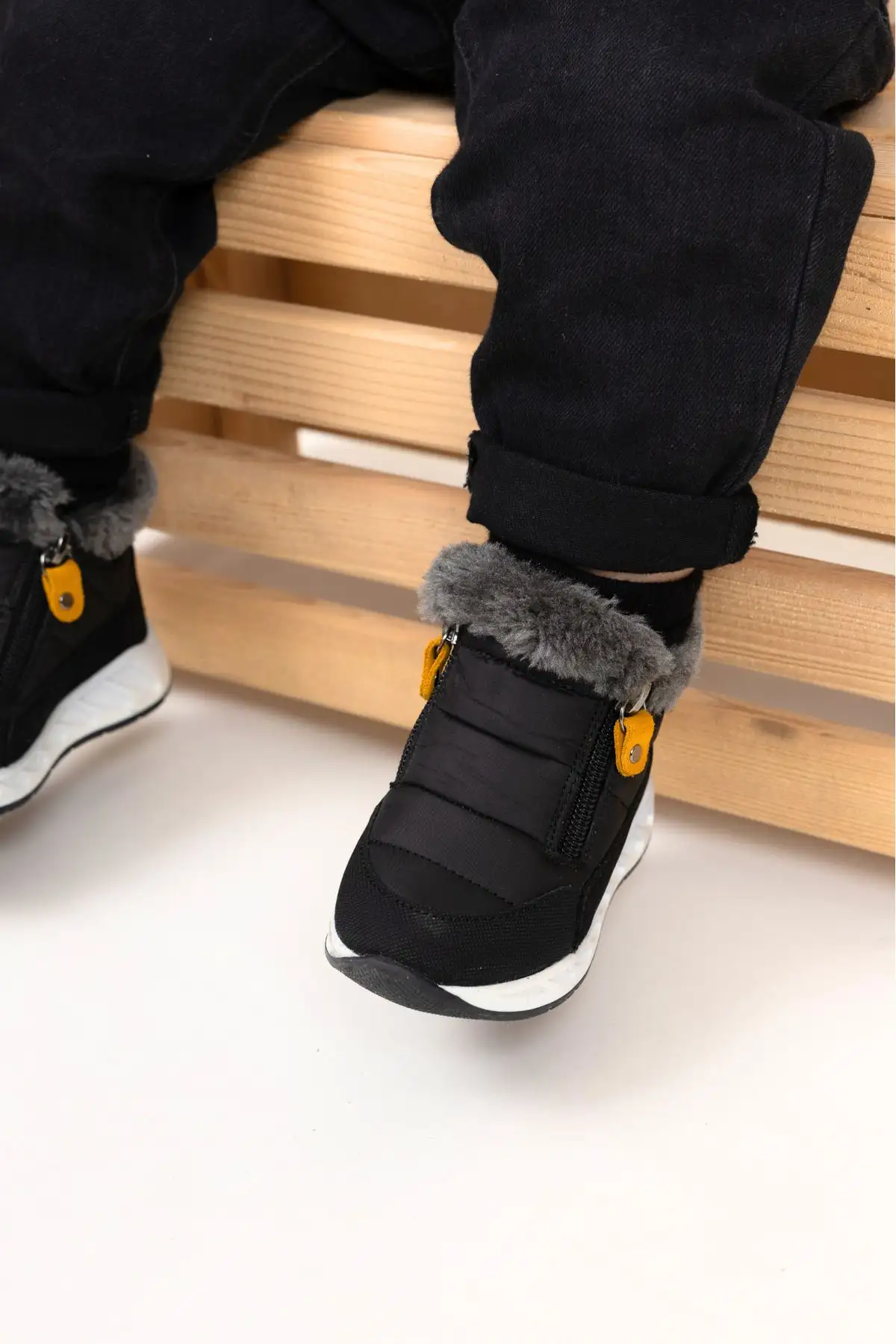 Manarola Double Zipper Içi Plush Parachute Parachute Boy Bot Black - 2355 Manarola Double Zipper Içi Plush Parachute Parachute Boy Bot Black - 2355