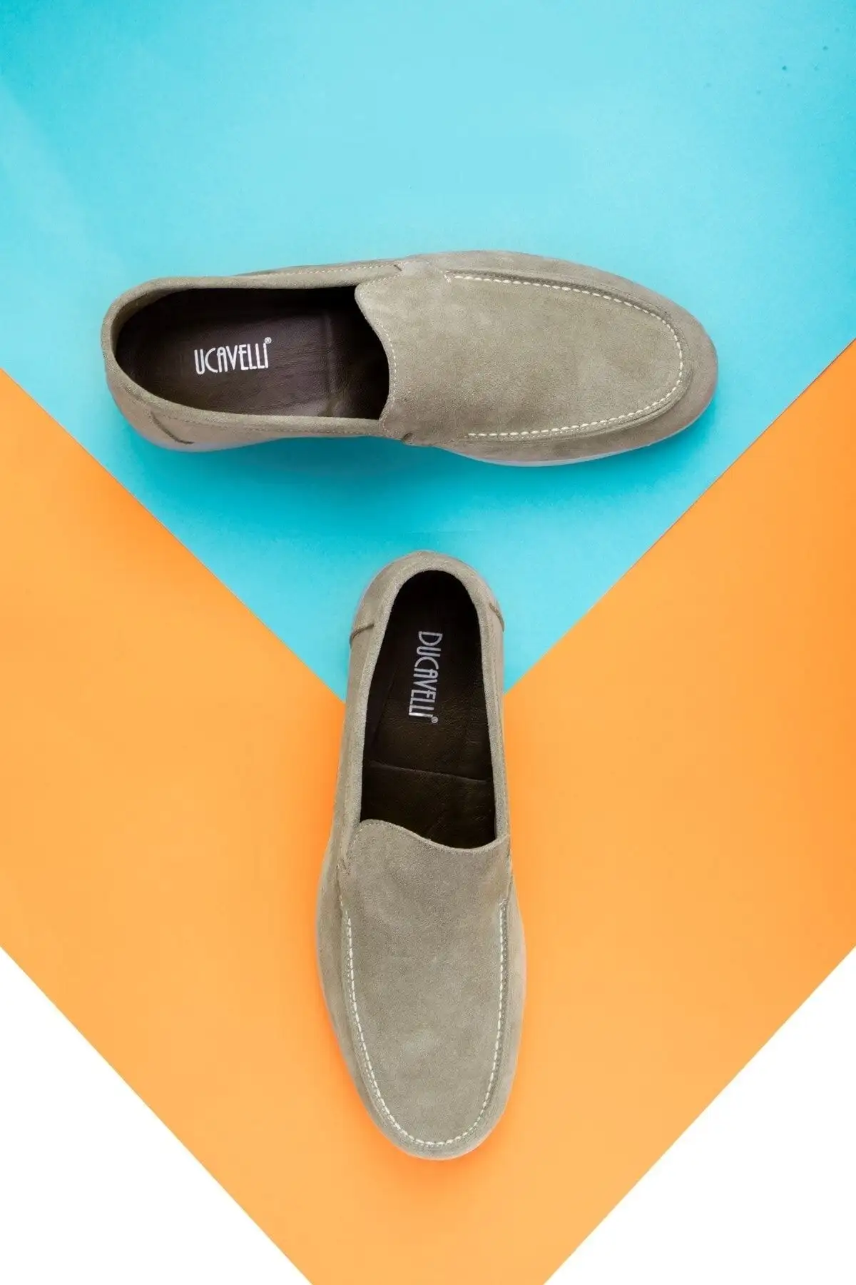 کفش راحتی مردانه چرم طبیعی Facile Seede Leafer Shoes Sand Beige - 1880