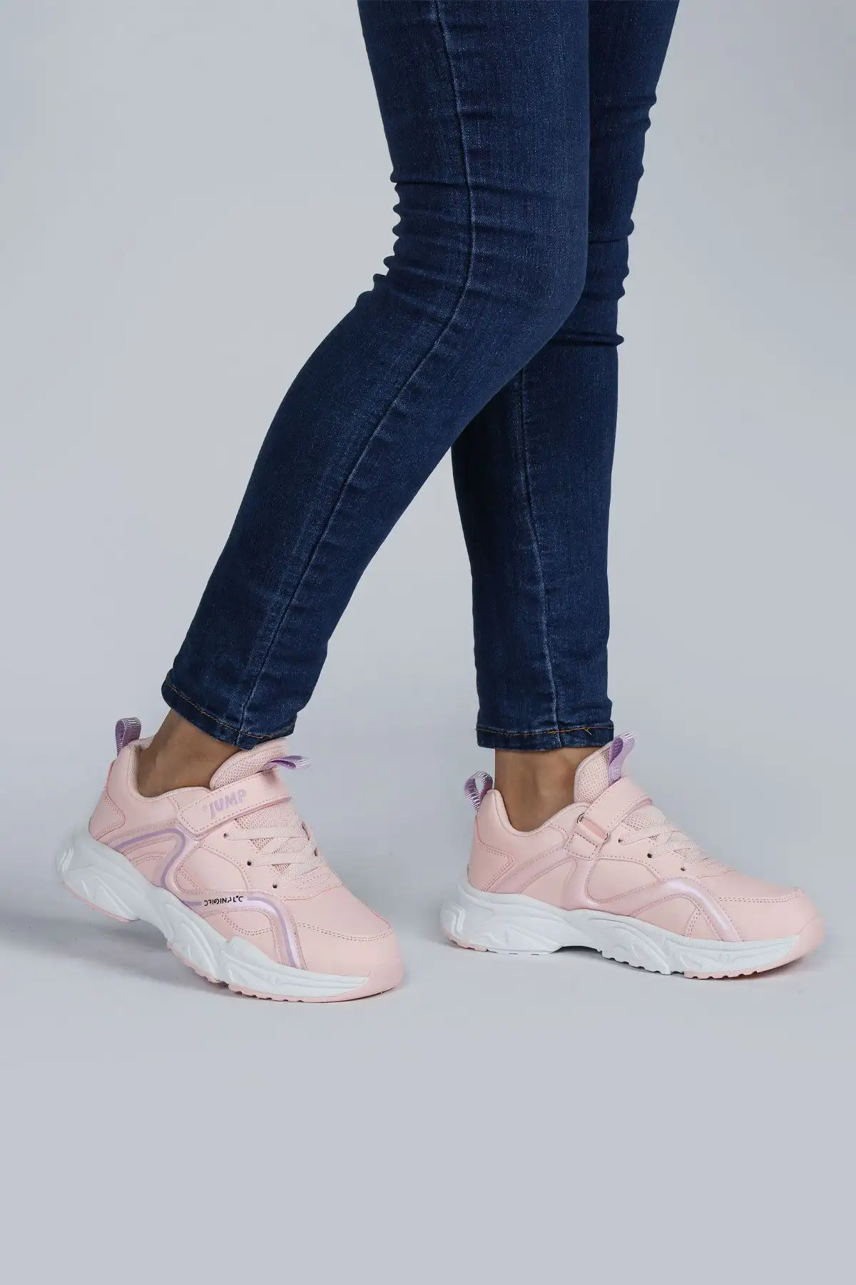 29603 کفش کتانی دخترانه صورتی سالمون Velcro - 1506 29603 کفش کتانی دخترانه صورتی سالمون Velcro - 1506