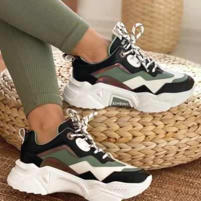 کفش ورزشی سیاه و سفید زن - 2291