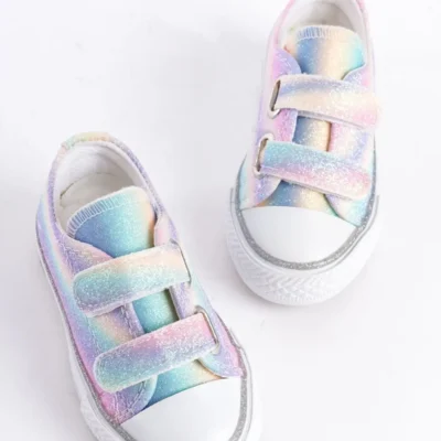 کفش دخترانه رنگین کمان Velcro فصل جدید کفش راحتی دخترانه ارتوپدی 21-30 روشن - 1395