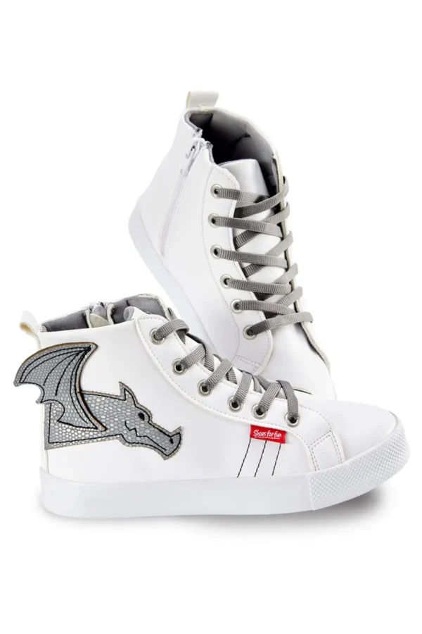 کفش اسپرت کتانی پسرانه سفید Dragon Boy - 2238