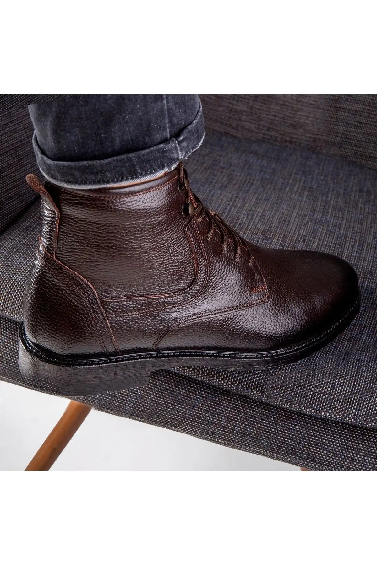 چرم واقعی ریکو فاقد ربات مردان پایه لاستیکی ، فاقد ربات - 2455