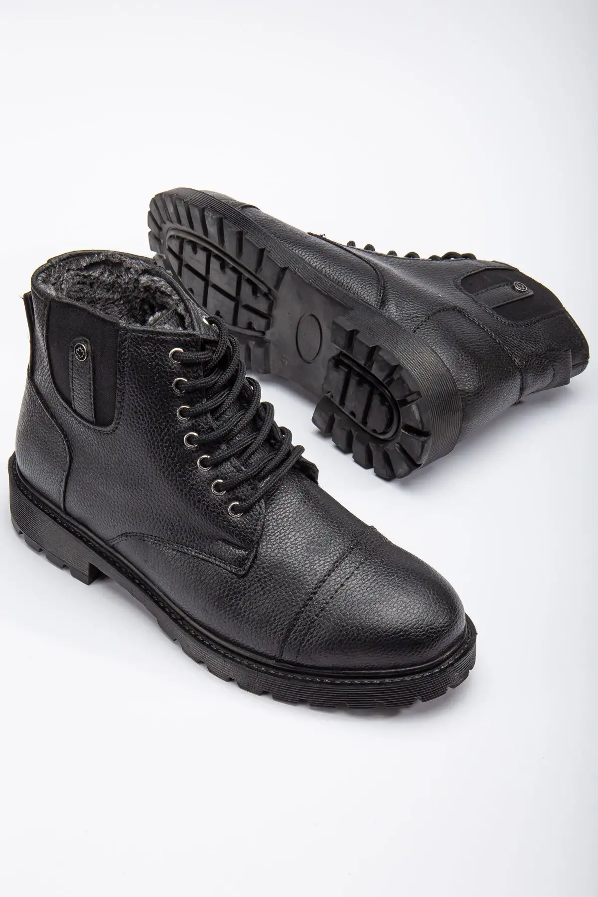 نیم بوت راحت سرد و ضد آب روزانه مشکی زیره لاستیکی تضمینی خزدار - 1883 نیم بوت راحت سرد و ضد آب روزانه مشکی زیره لاستیکی تضمینی خزدار - 1883