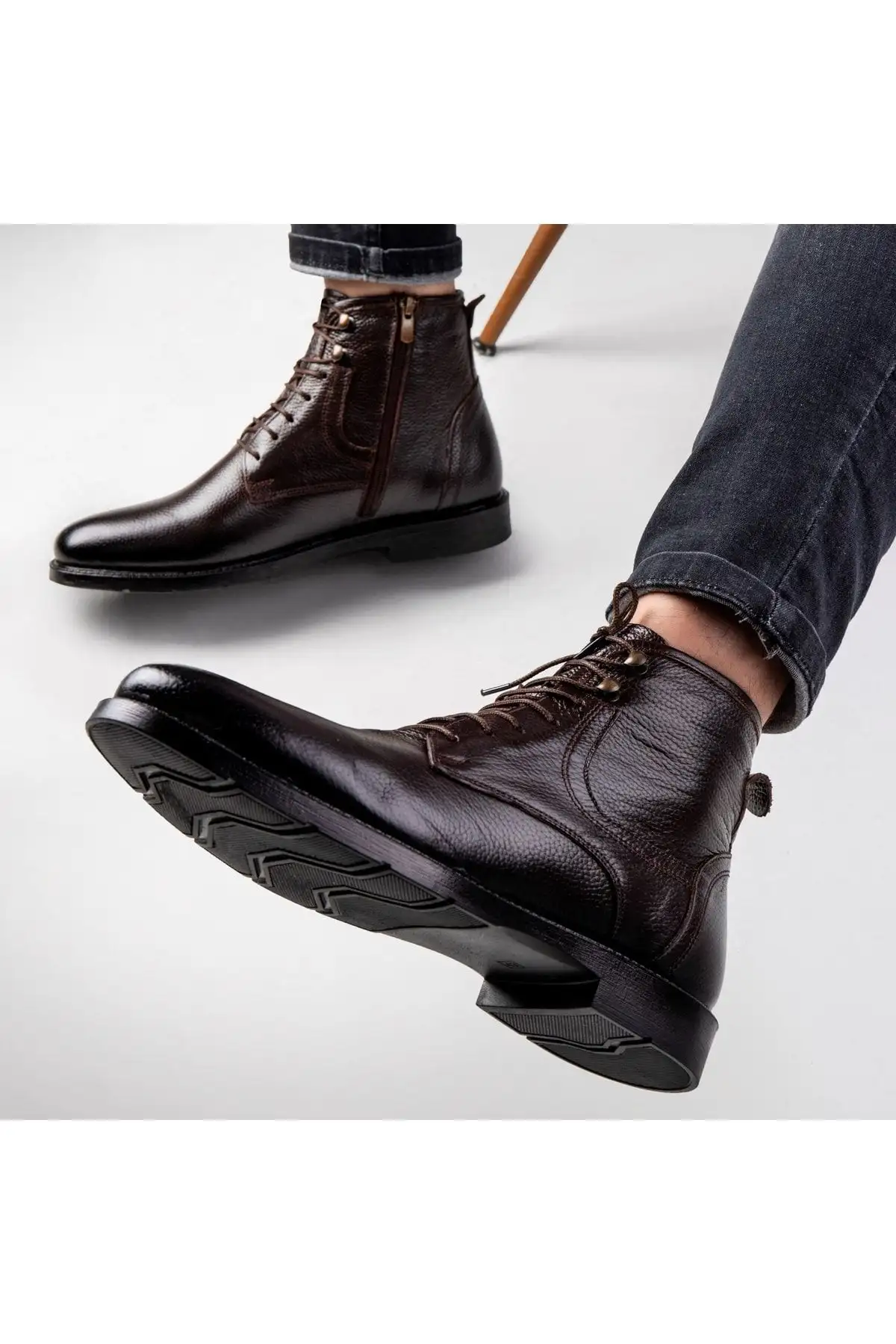 چرم واقعی ریکو فاقد ربات مردان پایه لاستیکی ، فاقد ربات - 2455