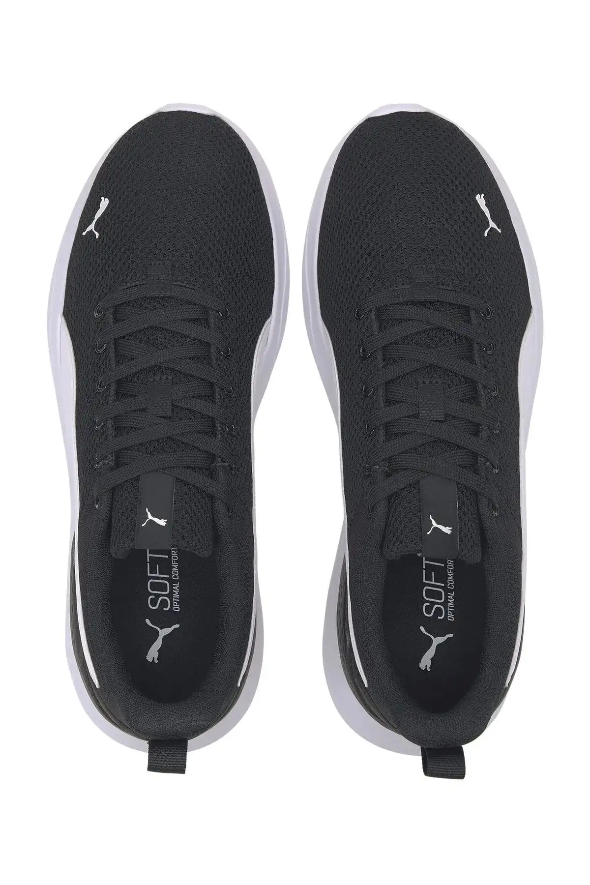 انزارون کتانی مشکی سفید مشکی کفش ورزشی لایت - 1952